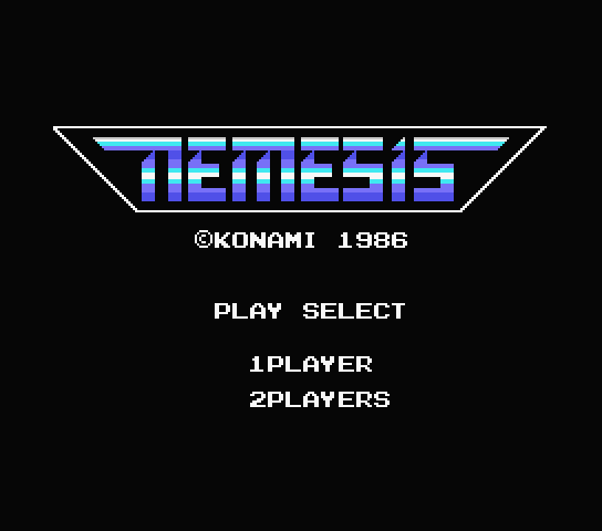 Nemesis title screen for MSX